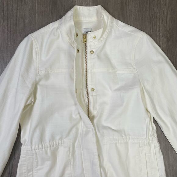 J Crew Utility Drawcord Full Zip Snap Long Sleeve Trendy Jacket US Women's S New - Picture 4 of 7